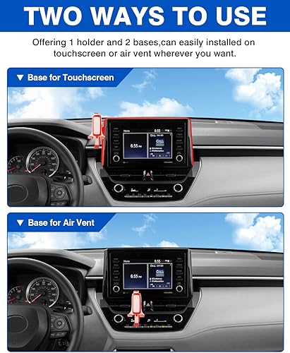 Vista 64 de Autorder Soporte de teléfono de automóvil para Toyota C-HR CHR 2019-2022, soporte de teléfono con organizador de tablero, pantalla de 8 pulgadas