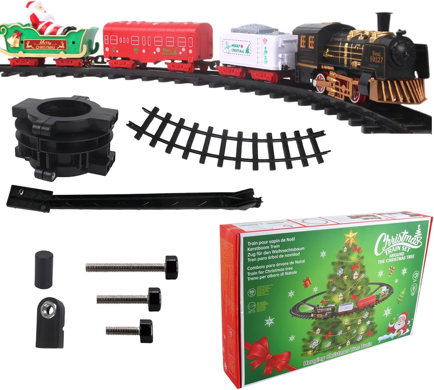 Toy Trains for Kids,Electric Track Car Toy,Vintage Electric Train Model with Lights and Music - for Boys Girls Youth Teens Children Birthday Childrens Day New Years Day