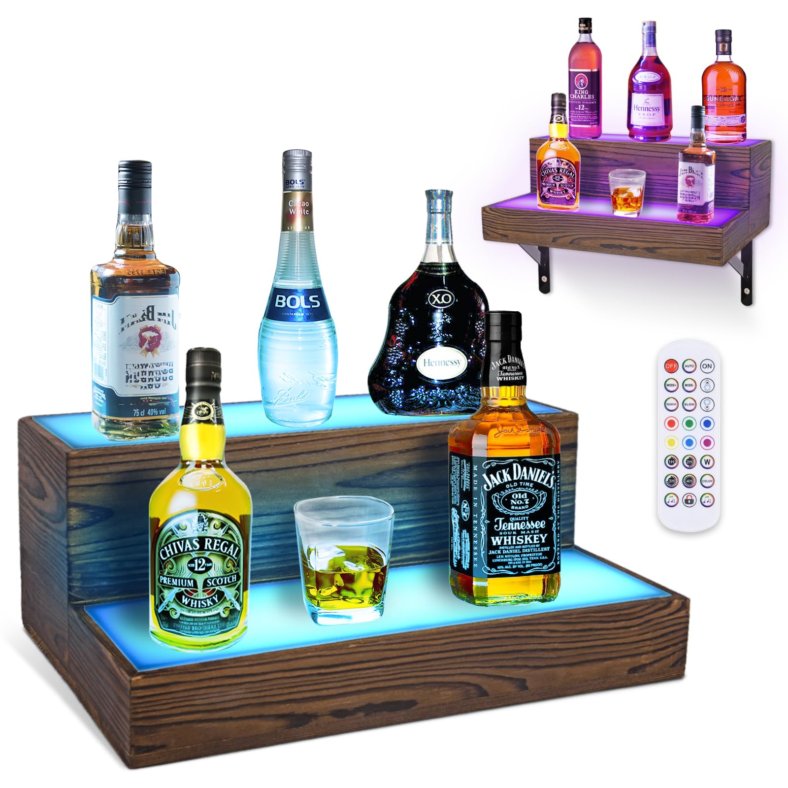 Étagère à vin LED en acrylique premium, un support de bouteilles pour bar haut de gamme