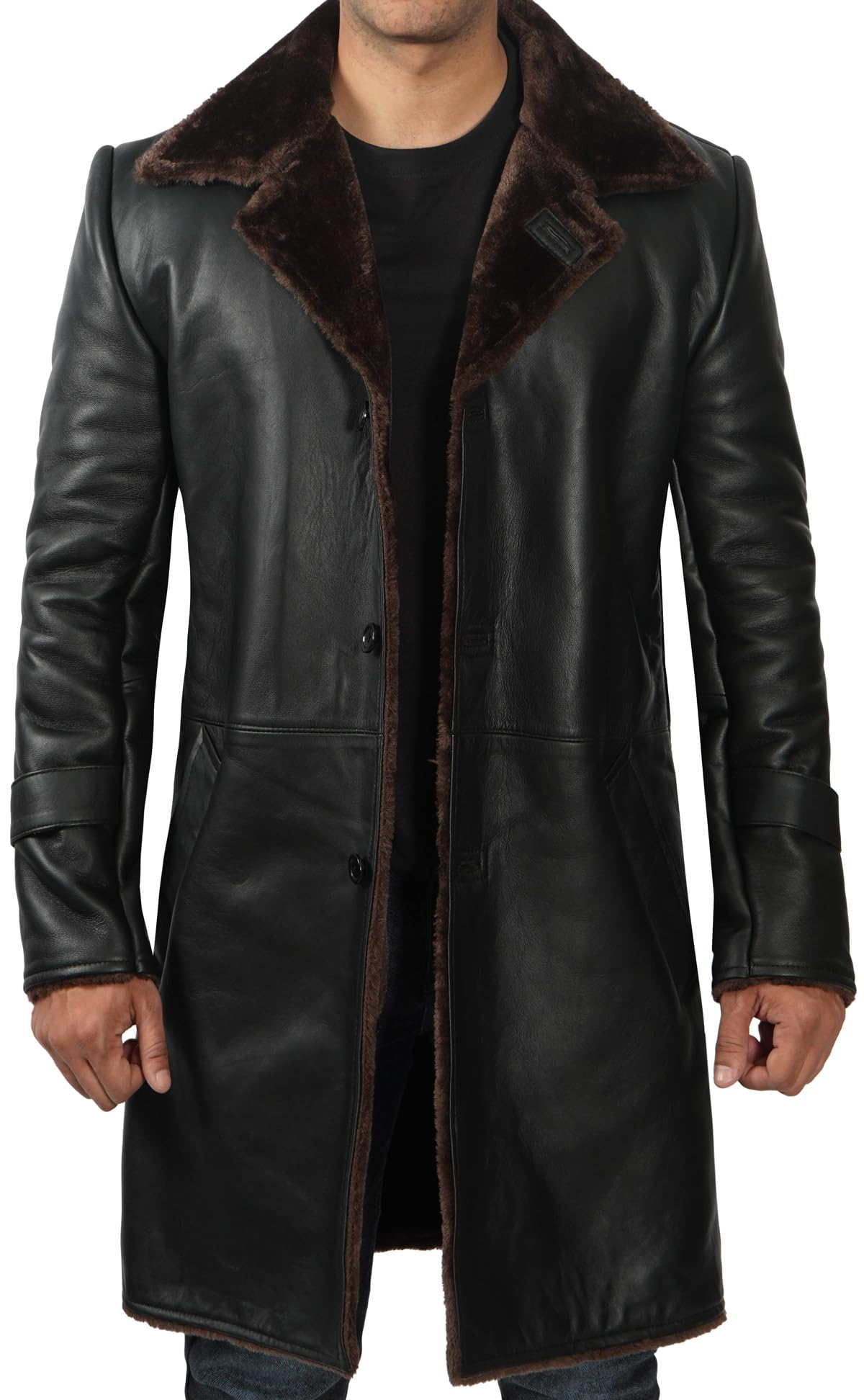 fjackets Shearling Leather Coat Men