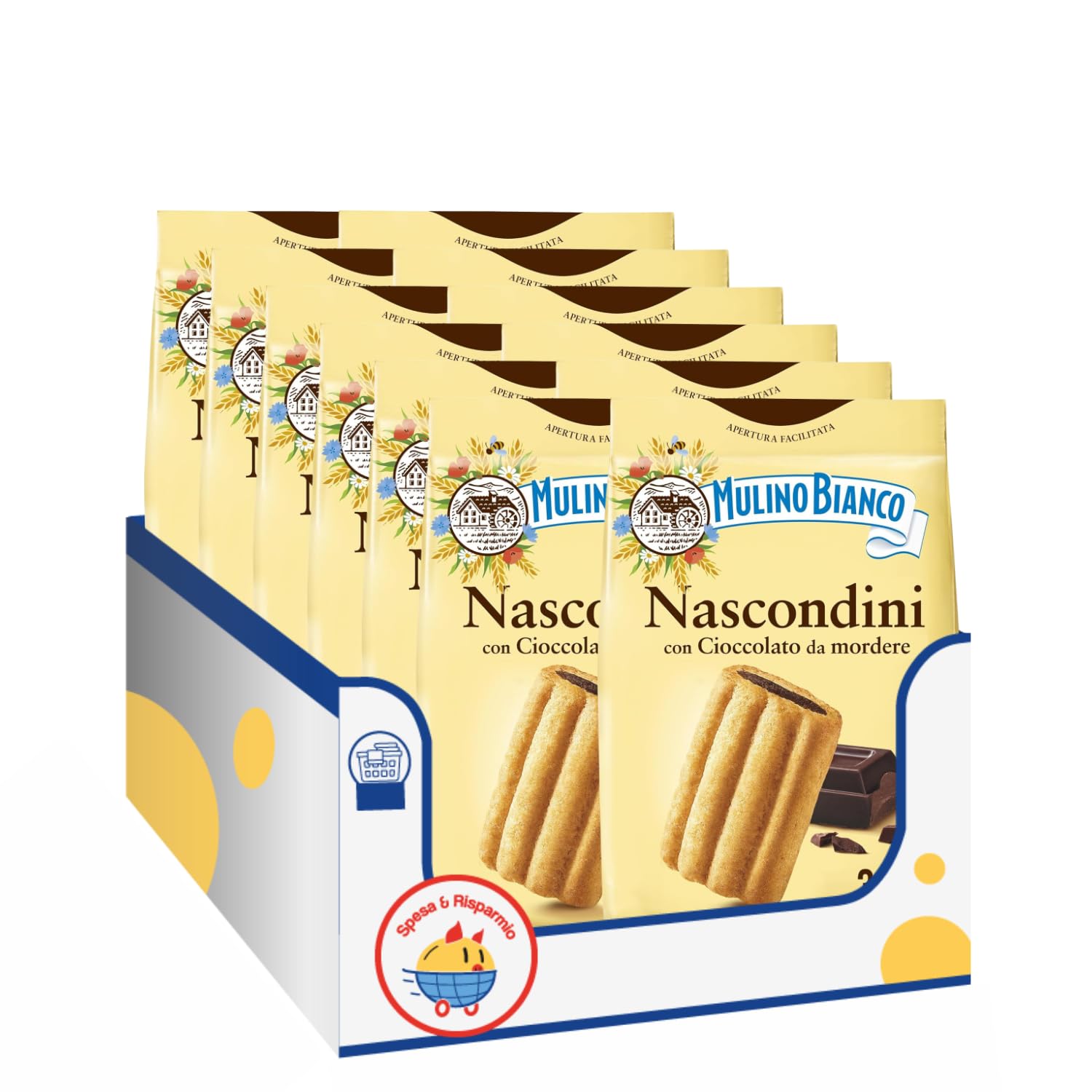 Biscotti Frollini Ripieni al Cioccolato – 330g – Snack Dolce Croccante per Colazione e Merenda – Variazioni 4/8/12 Pezzi (12 PEZZI)