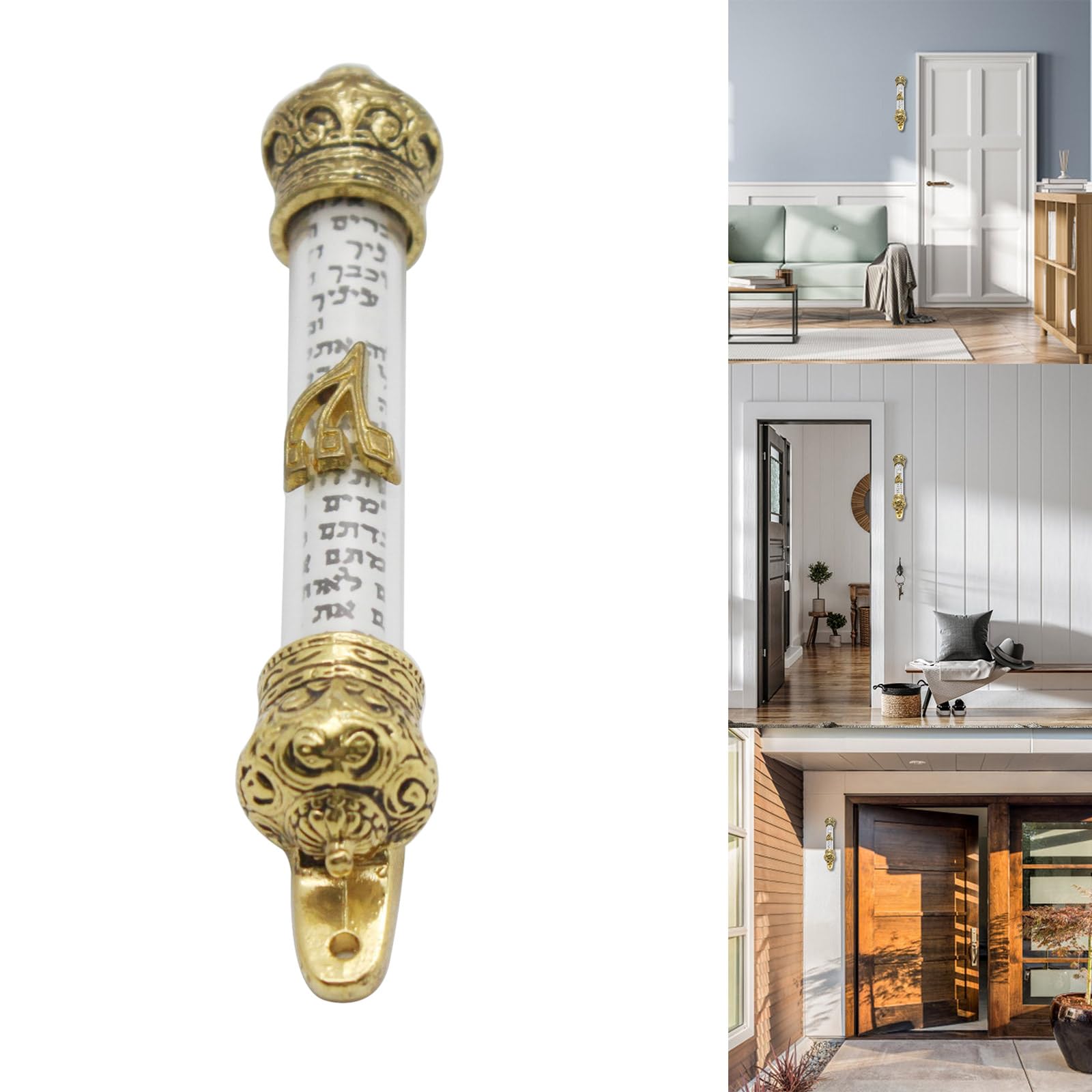 Mezuzah Door Jewish Metal Mezuza Gift Religious Scroll Home Mezuzah Judaica Israel Jerusalem Wedding Outdoor Case Religious Scroll