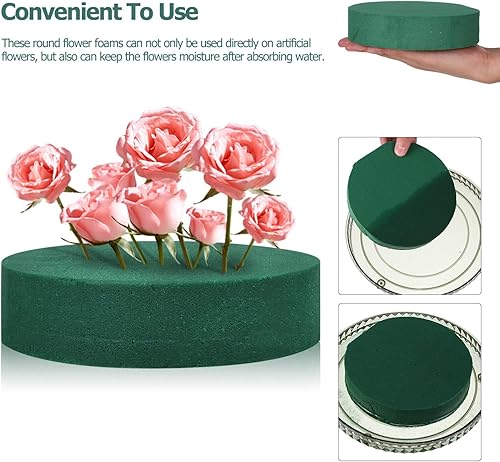 Miniatura 5 de GANAZONO Bloques redondos de espuma floral, bloques de flores artificiales, espuma floral seca para flores artificiales, suministros de arreglos