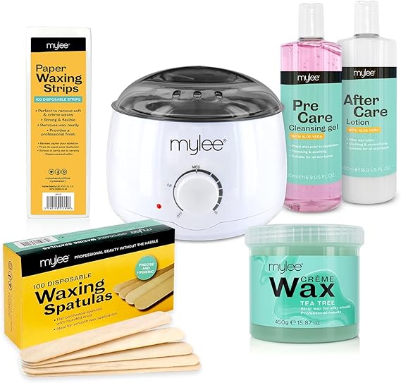 Mylee Complete Waxing Kit, Includes Salon Quality Wax Heater, Soft
