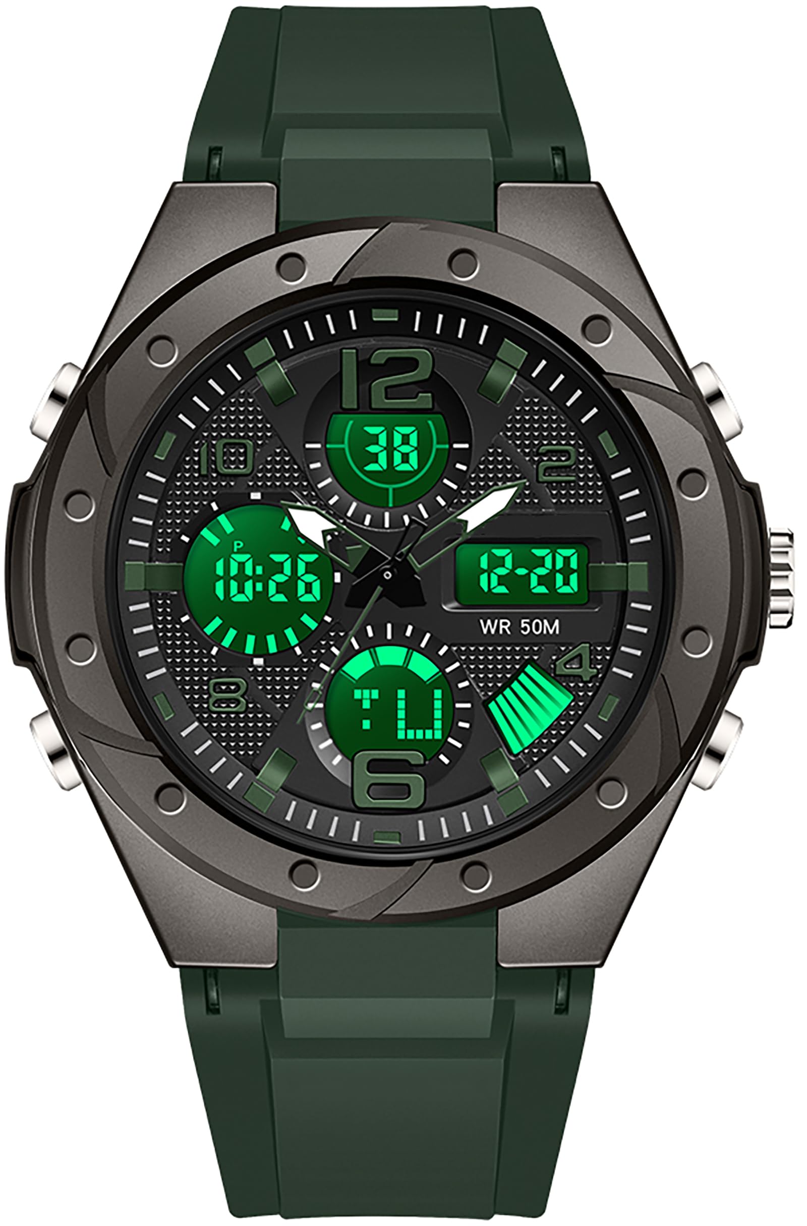 findtime Relojes de mujer blancos para adolescentes y estudiantes con despertador/cronómetro/retroiluminación LED/resistente a los golpes/fecha, reloj digital analógico para niños y niñas