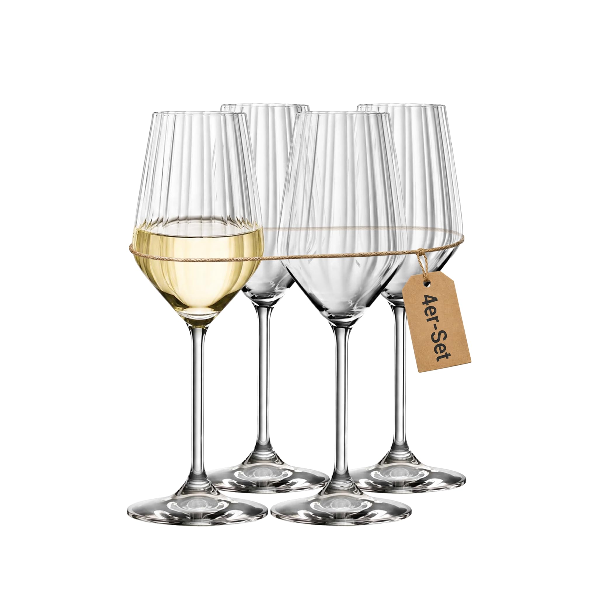 DPL Spiegelau LifeStyle Sektgläser 4er Set, 310 ml | Champagner Gläser aus Kristallglas, spülmaschinenfest, Moussierpunkt für feine Perlage, diamantförmiger Kelch
