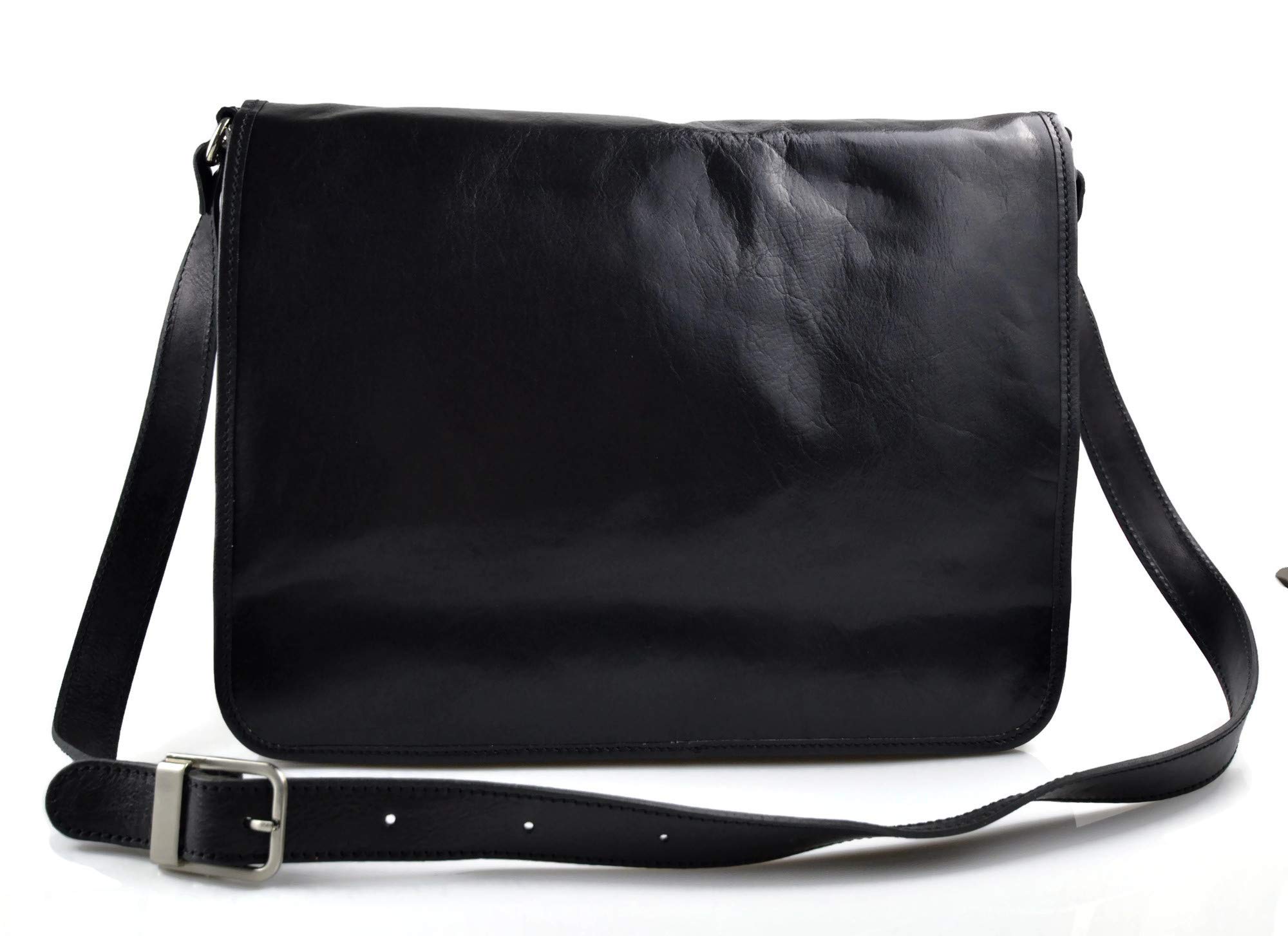 Borsa messenger uomo donna borsa a tracolla postino vera pelle made in Italy business borsa ufficio nero