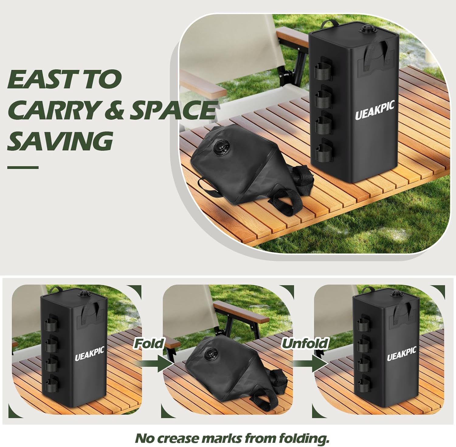 Canopy Weights, 220 LBS Heavy Duty Set of 4 Tent Water Leg Bags for Outdoor Gazebos, Umbrellas, Pergolas, Sunshades & Patio Furniture (Black 25L x 4)