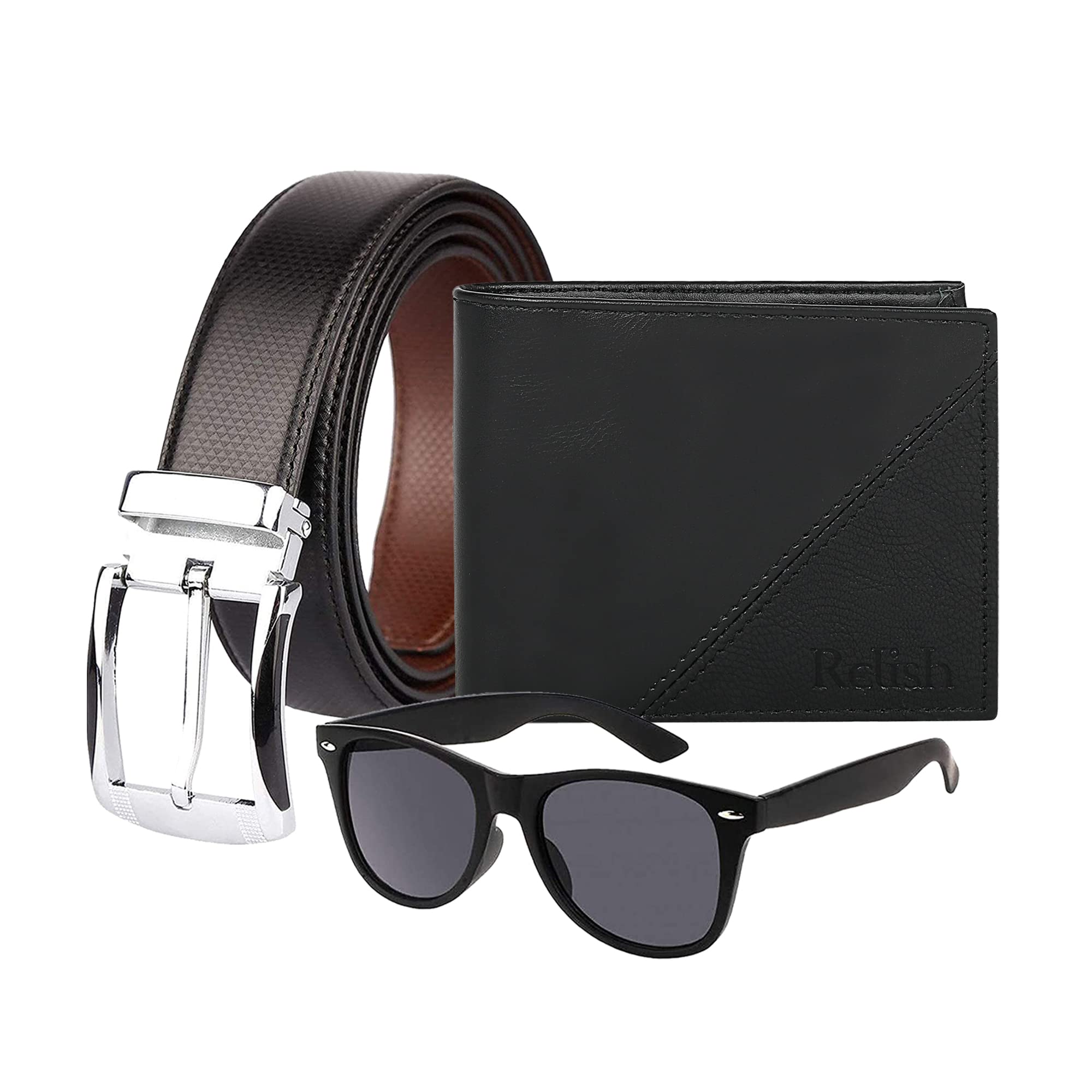 Men's Leather Wallet, Sunglasses and Reversible PU-Leather Belt, Brother Gift/Rakhi Gift Set for Men/Boys-image-15