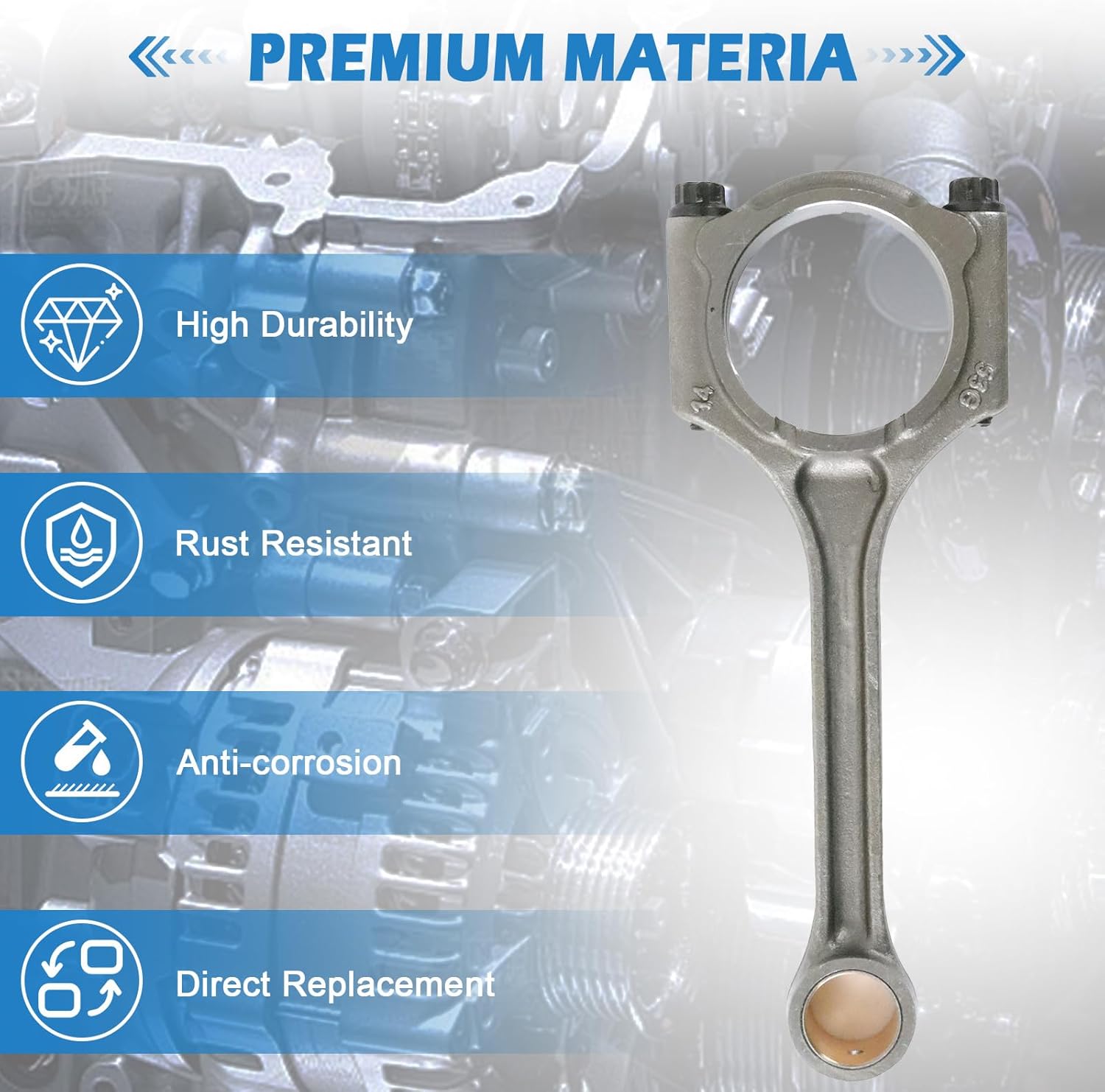 23510-2E001 4Pcs Engine Connecting Rods Fit for 2012-2019 Soul 2014-2019 Forte 2.0L Replace OE 23510-2E410 23510-2E400 23500-2E400