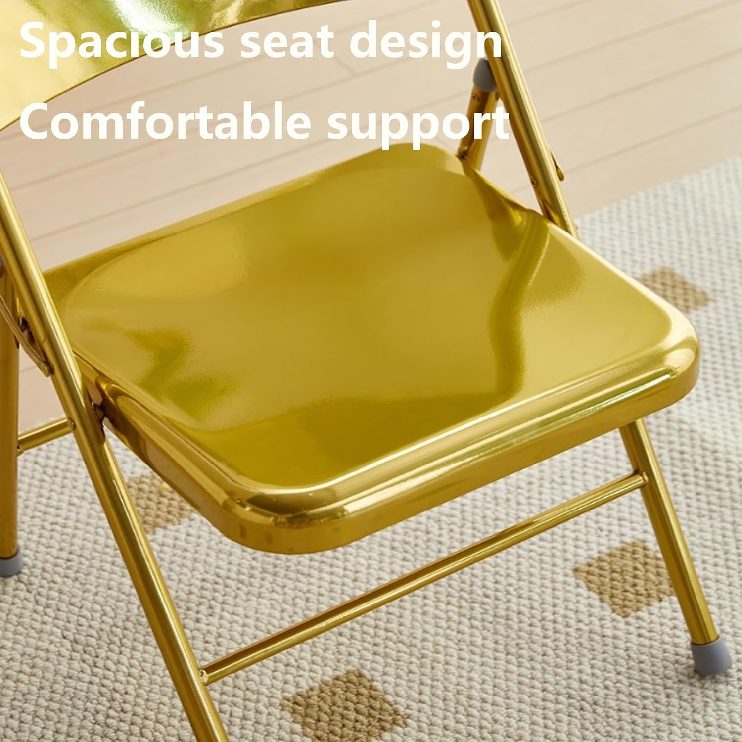 Heavy-Duty Carbon Steel Frame Folding Seating - Instant-Use Commercial Chair for Events/Catering/Garden, No-Assembly Stackable Design (Single Unit)(Multi-Colored)