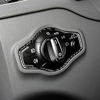 Vista 4 de Fibra de carbono, para Audi Q5/A4/A5 2009-2016, cubierta de marco de botón para faros de automóvil, accesorios interiores, color negro