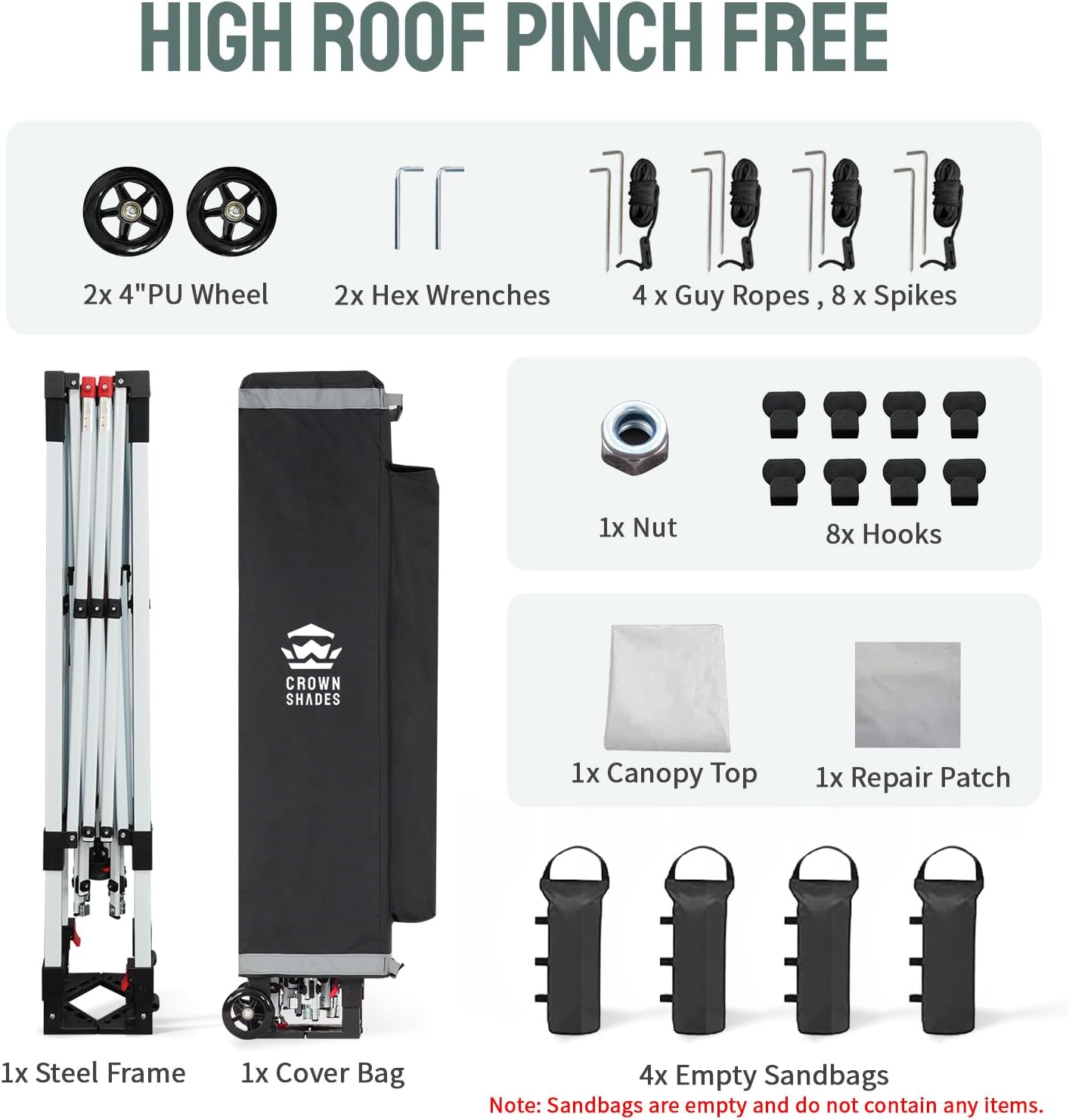 CROWN SHADES 10x10 Heavy Duty Canopy - Premium Pop Up Canopy Tent - Extra Sun Shade Protection with 400D Strength Oxford Fabric - Great for Trade Shows, Events, Tailgates & Commercial Use, White - Image 9
