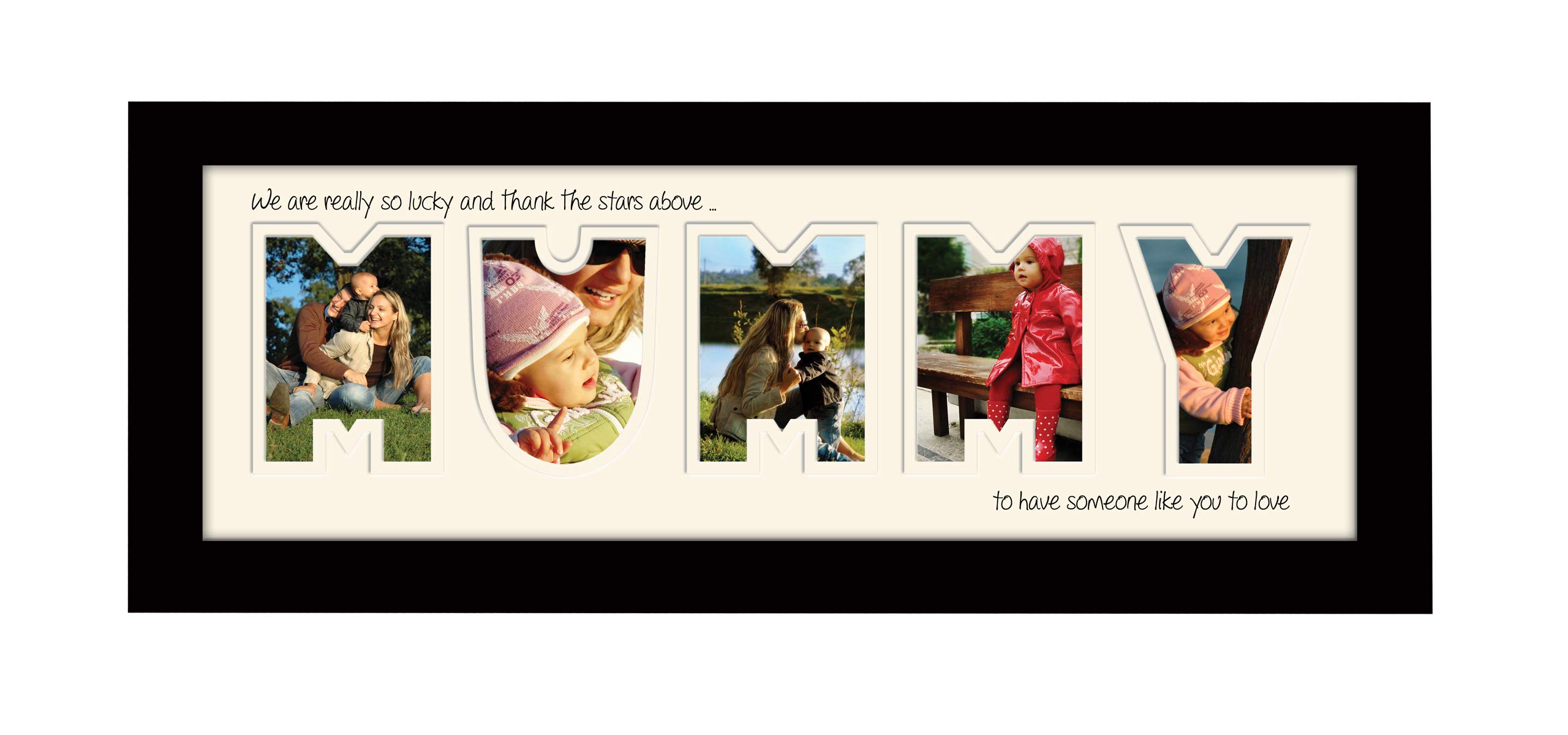 Photos In A Word Black Finish Frame Cream Mount We Thank The Stars Mummy Photo Frame Thank The Stars Letters Cut Out Using Quality Board 888A (Black Finish Frame Cream Mount We Thank The Stars)