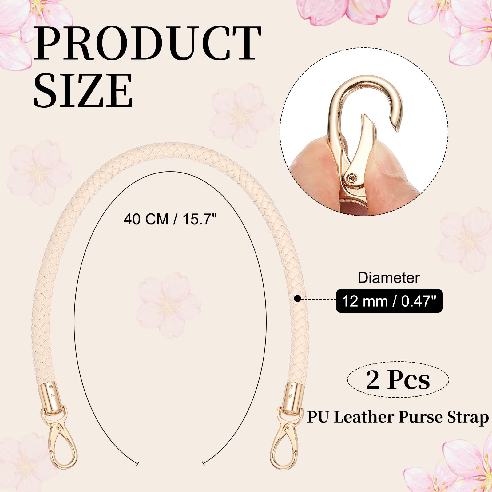 PATIKIL Braided Purse Straps 40cm / 15.7" - Image 2