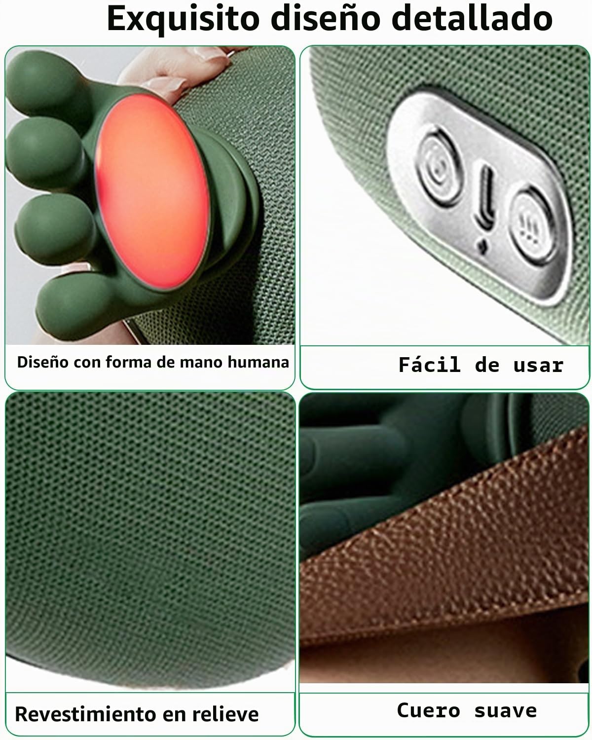 Masajeador 4D para el Cuello y la Espalda, Masajeador de Ajuste de Tres Marchas, con Función de Compresa Caliente, Diseño Portátil, Ideal para Oficinas y Viajes para Aliviar Espasmos Musculares