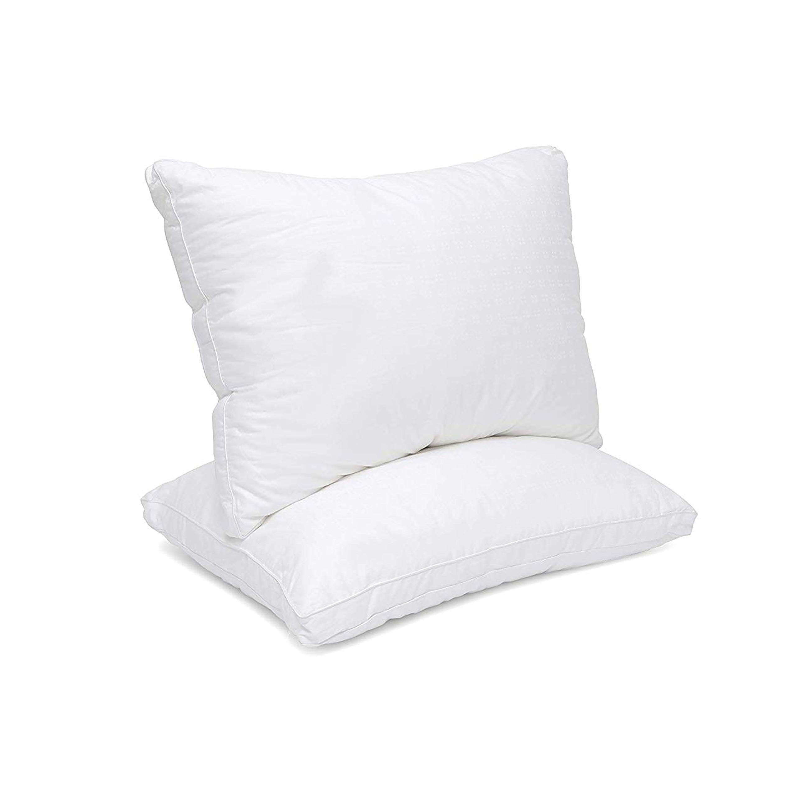 Maxi Cooling Bed Pillows 100% Cotton Top, Down Alternative Fiber Fill, Only Quality Fabrics Used and Breathable Pillow for Sleeping (Queen 20x30-2 Pack)