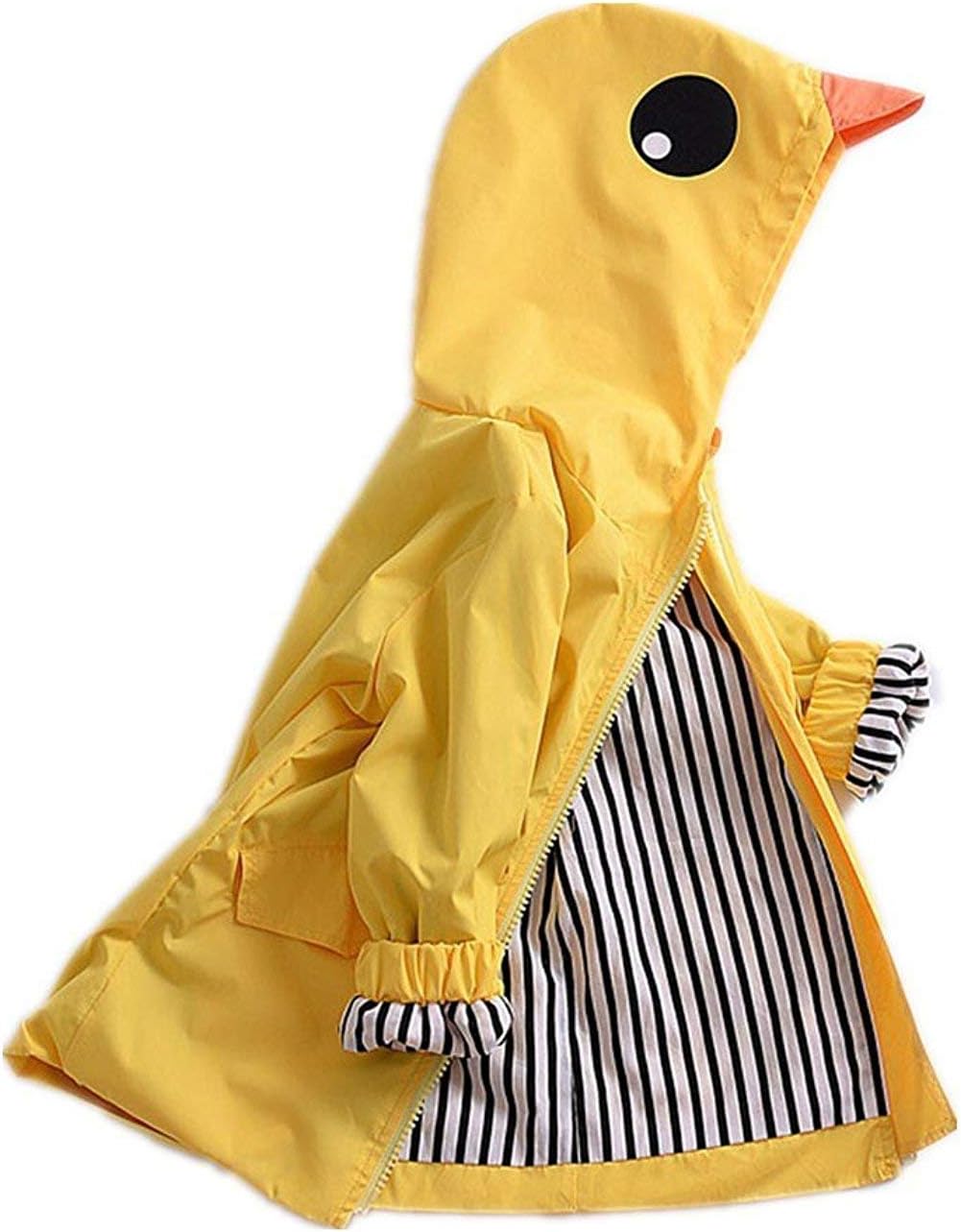 EISHOWAdorable Toddler Kids Baby Boy Girl Duck Raincoat Cartoon Design Jacket Coat Fall Winter Hooded Outwear School Outfits