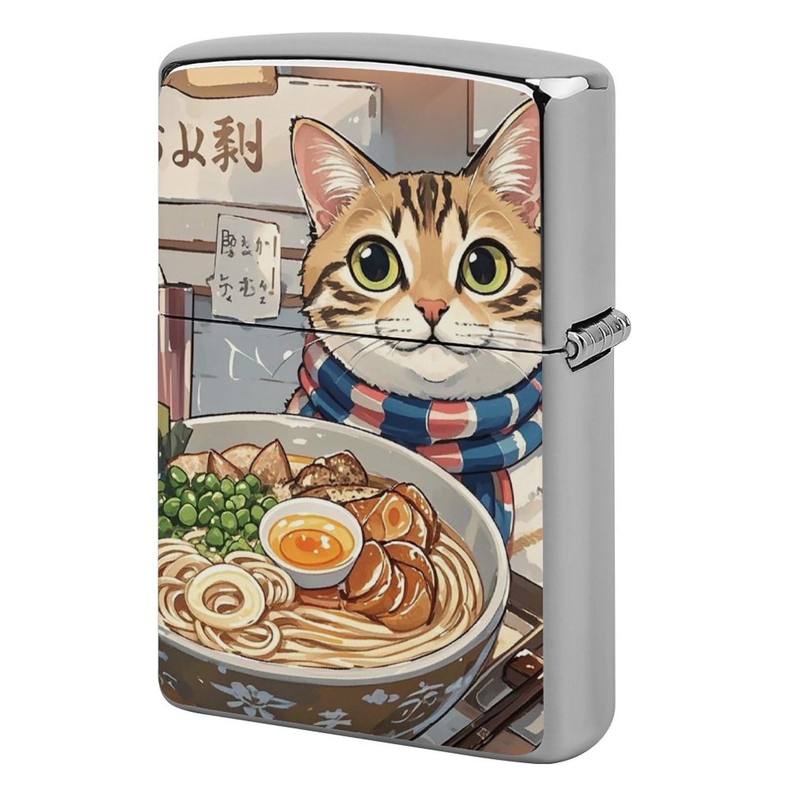 Japanese Cat Lighter Case for Men, Personalized Lighter Cover for Valentine's Day Gifts, Flip-Top Lighters Shell for Outdoor, Portable Lighters Protective Sleeve