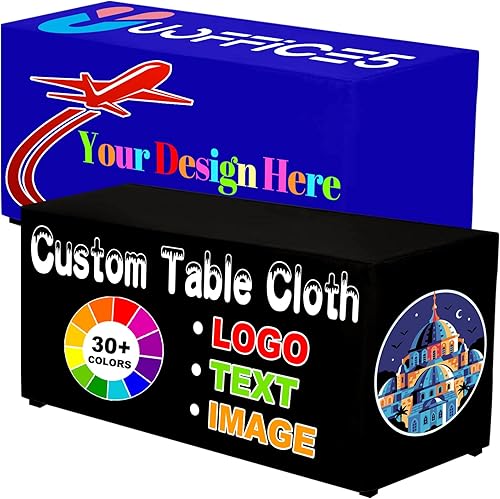 Mantel personalizado con logotipo empresarial de 4, 5, 6, 8 pies, manteles personalizados para ferias, eventos, fiestas de cumpleaños, bodas y