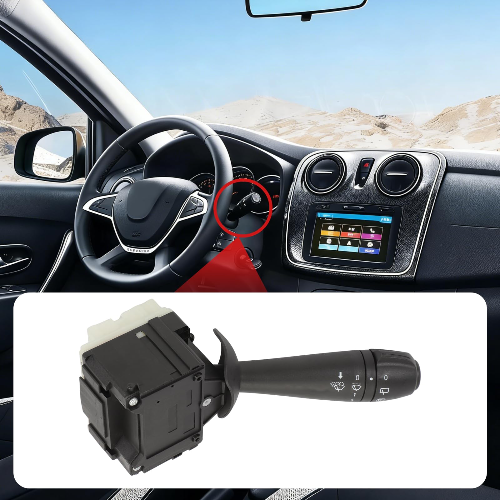 Interruttore Tergicristallo Per Dacia Sandero 2 Lodgy Logan 2 Dokker 8201168008 Per Cilo 4 Trafic 3 Twingo 3 Captur 1 Comando Tergicristallo Anteriore Leva Tergicristalli 251696(13 pins)