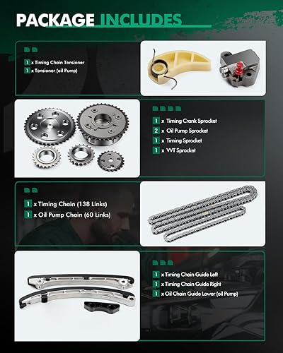 Miniatura 2 de SCITOO 1L5Z6268AA Juego de cadena de distribución del motor reemplaza para Mazda 3 CX-7 6 2.3L