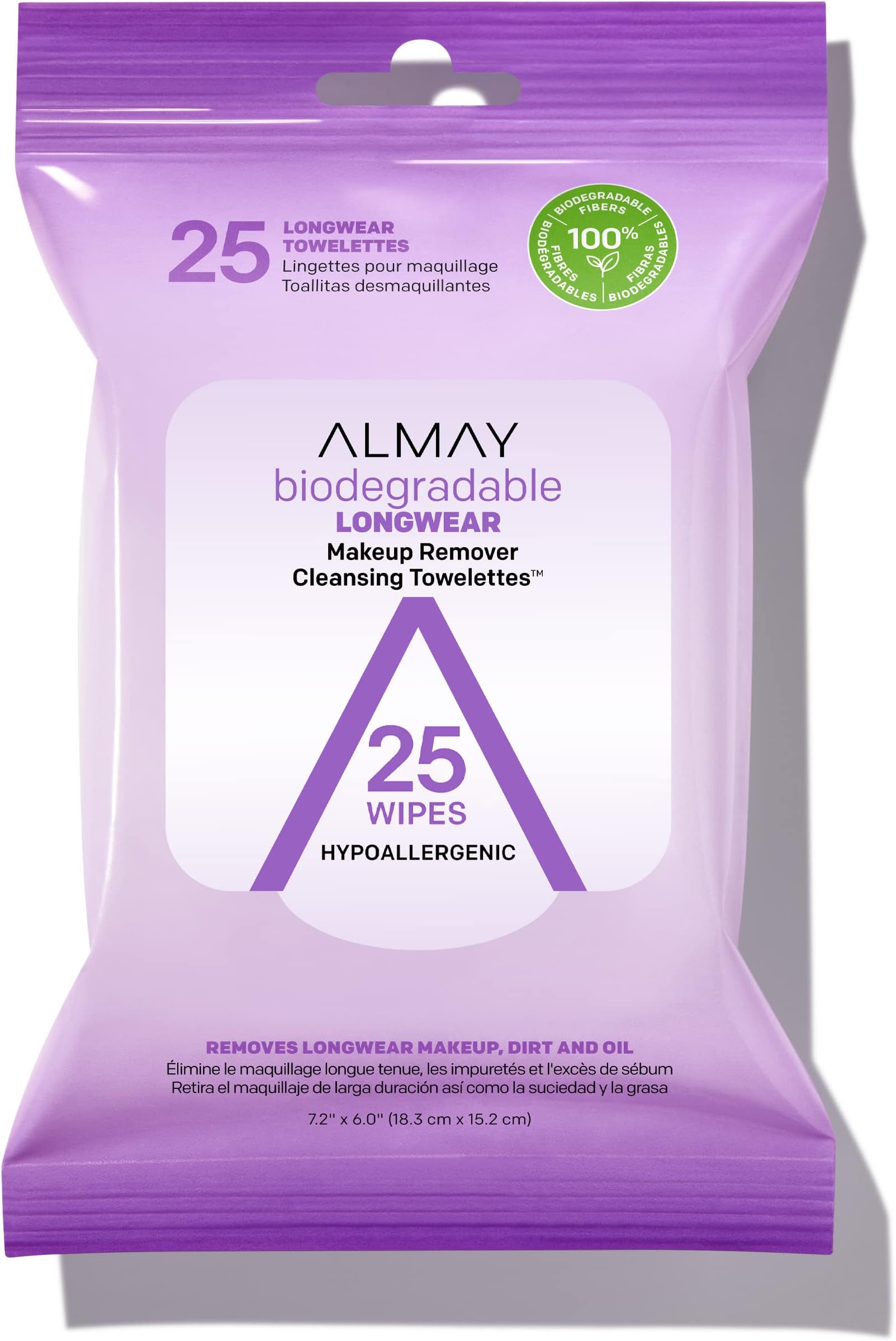Biodegradable Longwear Makeup Remover Cleansing Towelettes - 25 Count