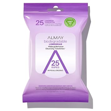Almay Longwear Makeup Remover Cleansing Towelettes, 25 count Packaging may vary