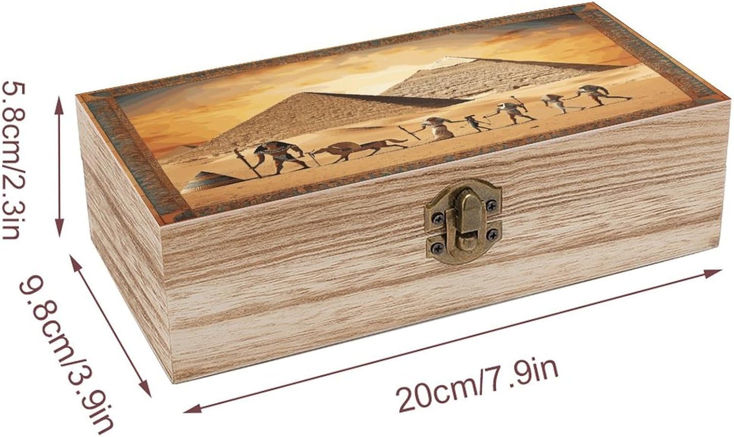 Ancient Egypt Wooden Storage Box 7.9" X 3.9" X 2.3" image 2
