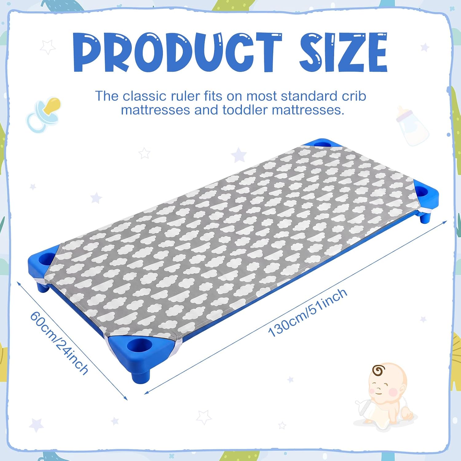 Peryiter 12 Pcs Cot Sheets for Daycare, 24" x 51" Standard Size Crib Sheets