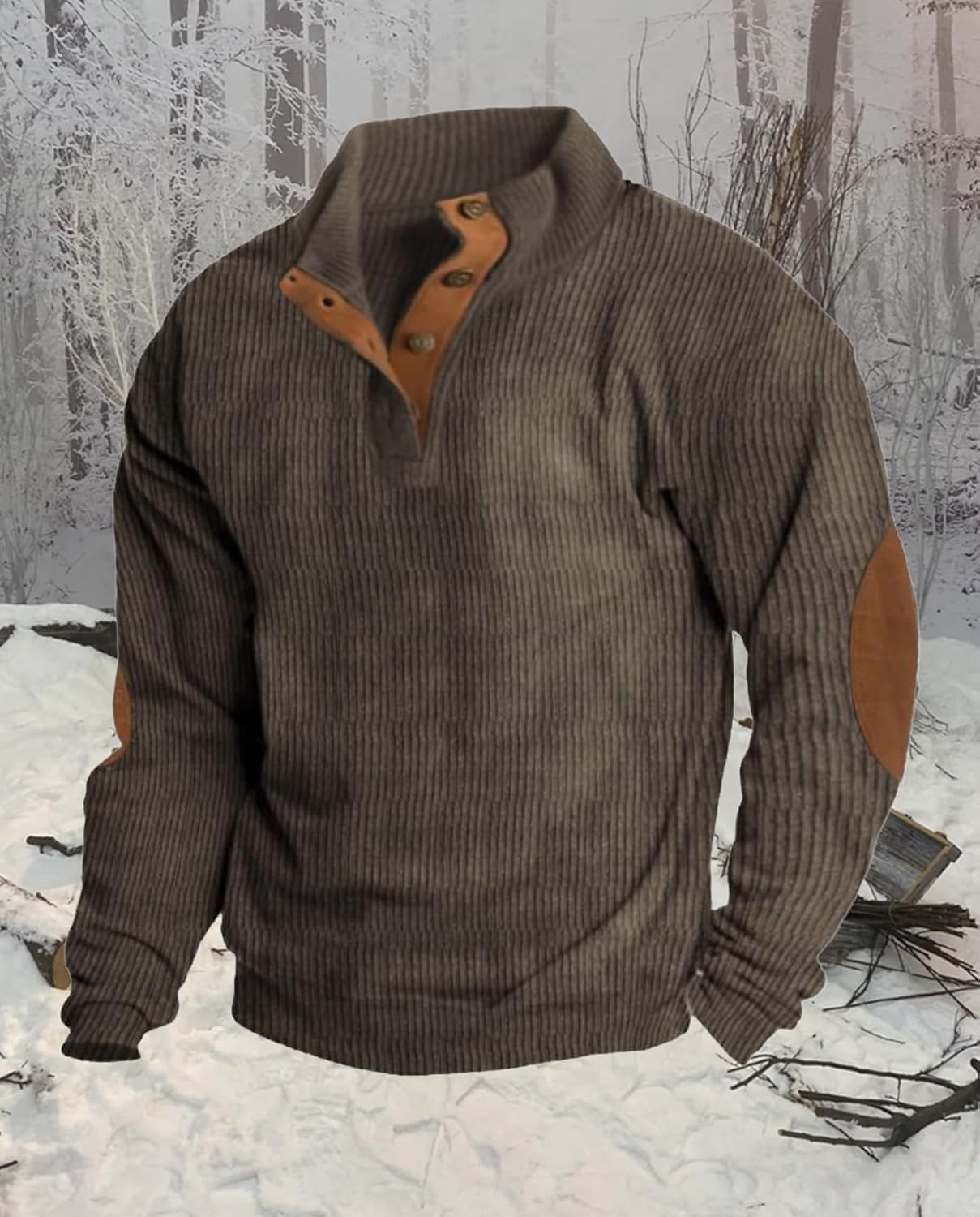 Western Sweatshirts for Men Aztec Retro Pullover Quarter Zip Sweatshirt Mens Stitching Color Fleece Sweatshirt - Image 4