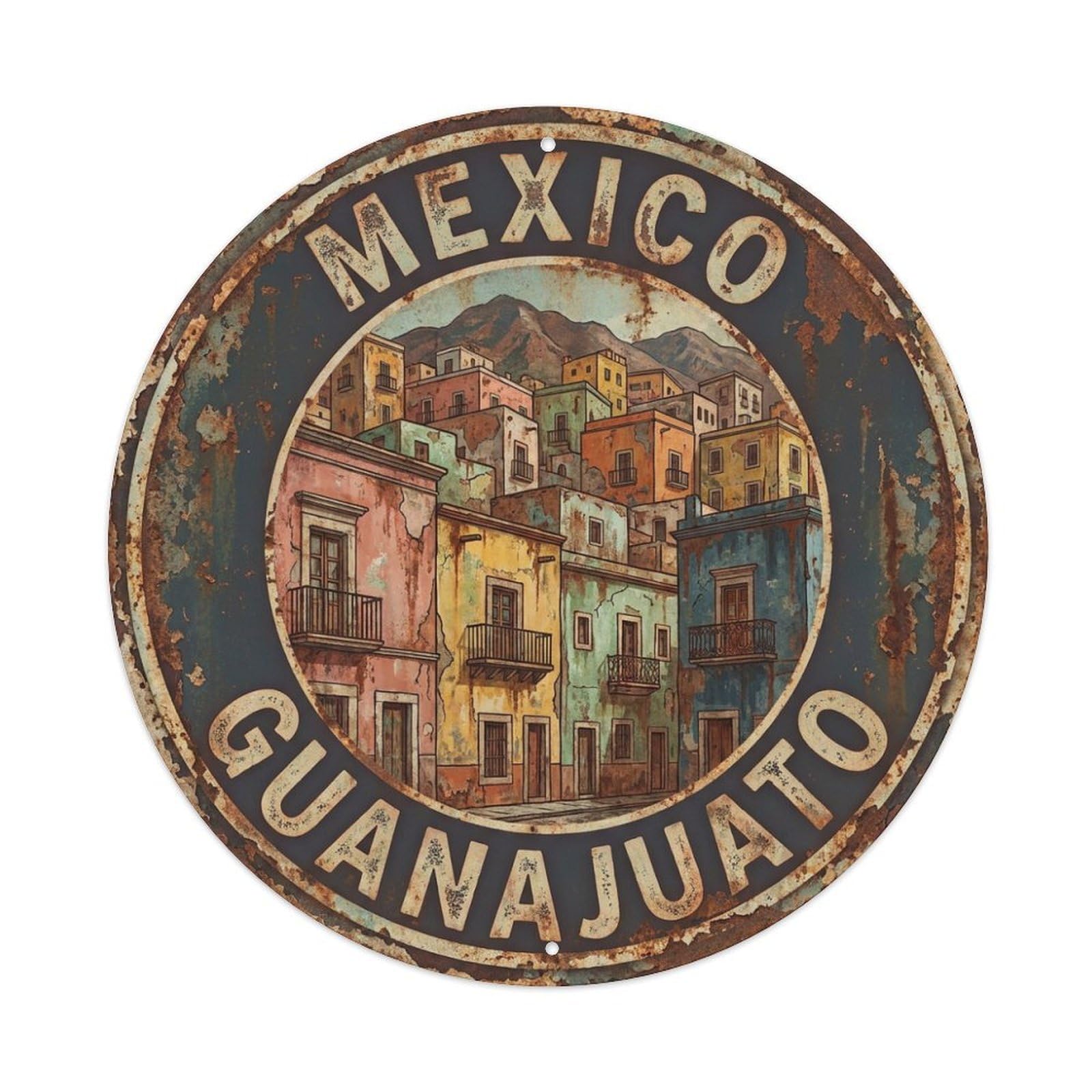Galvaxio Style Vintage Travel Mexico Guanajuato Metal Tin Sign