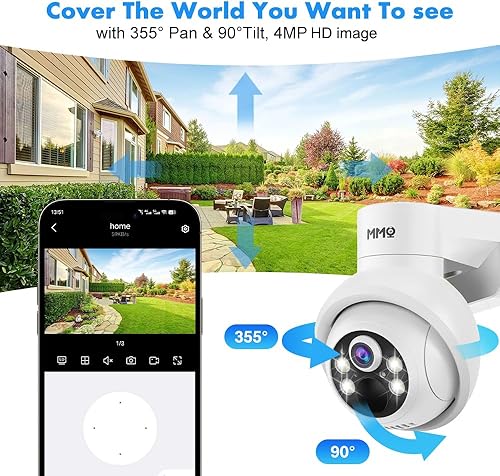 Miniatura 8 de 2.5K Sistema de cámara de seguridad solar inalámbrico MMQ con cámaras solares HD de 10 canales de 4 MP, cámara PTZ WiFi al aire libre, cámara de