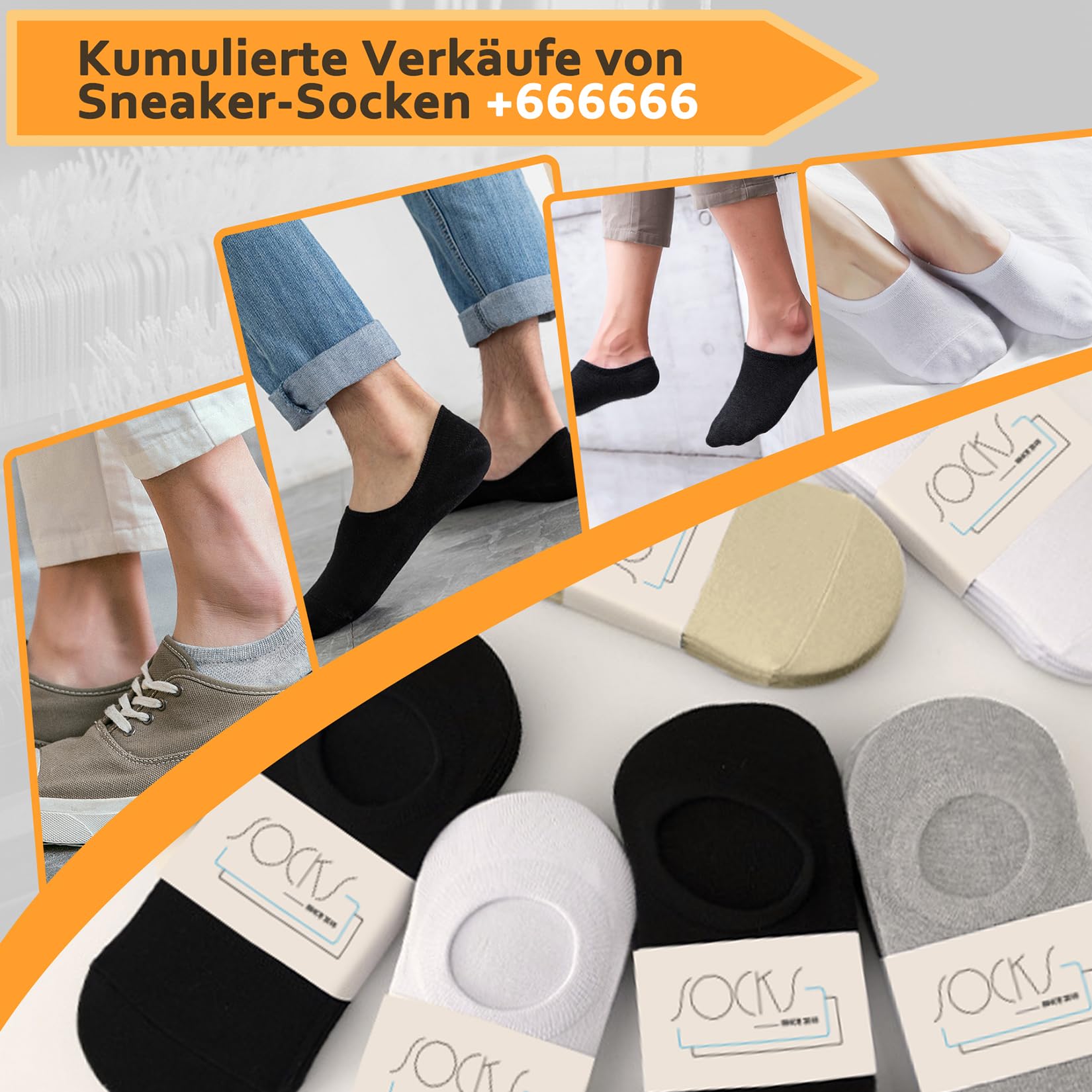 Besuche den Falechay- Falechay Sneaker Socken Damen Füßlinge 8 Paar No Show Unsichtbare Socken Unisex Schwarz Weiß Grau Hautfarbe 35-38 39-42 43-46 in use