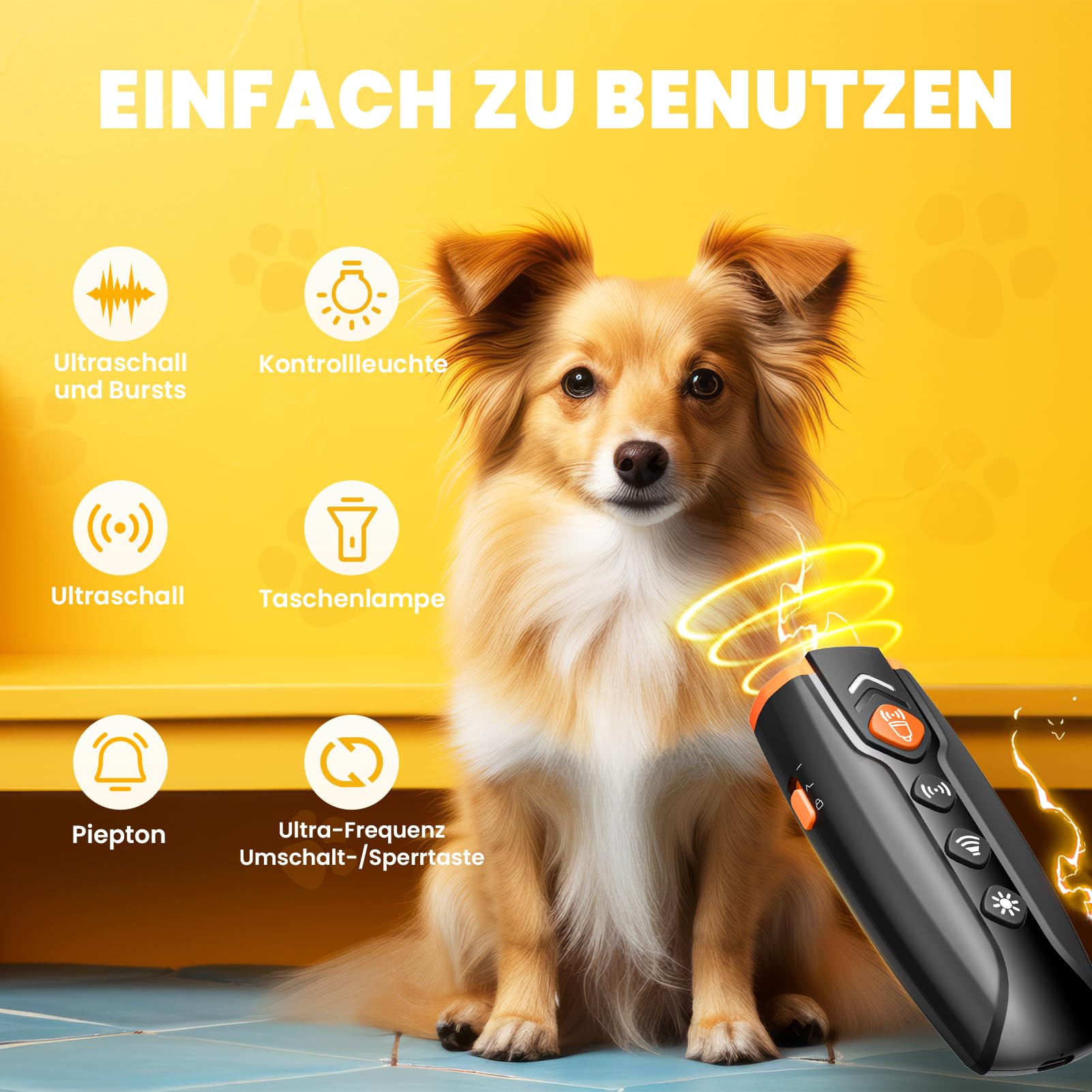 HOPFROG Antibell für Hunde,Wiederaufladbares Antibell für Kleine Mittel Große Hunde