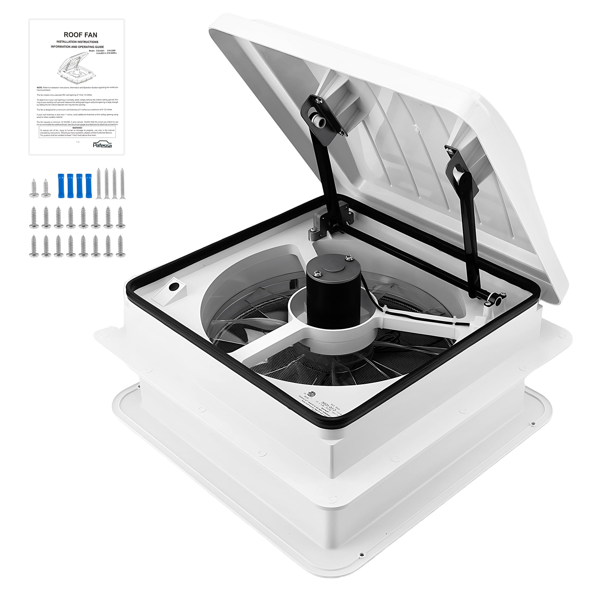 14” RV Roof Vent Fan w/LED Light