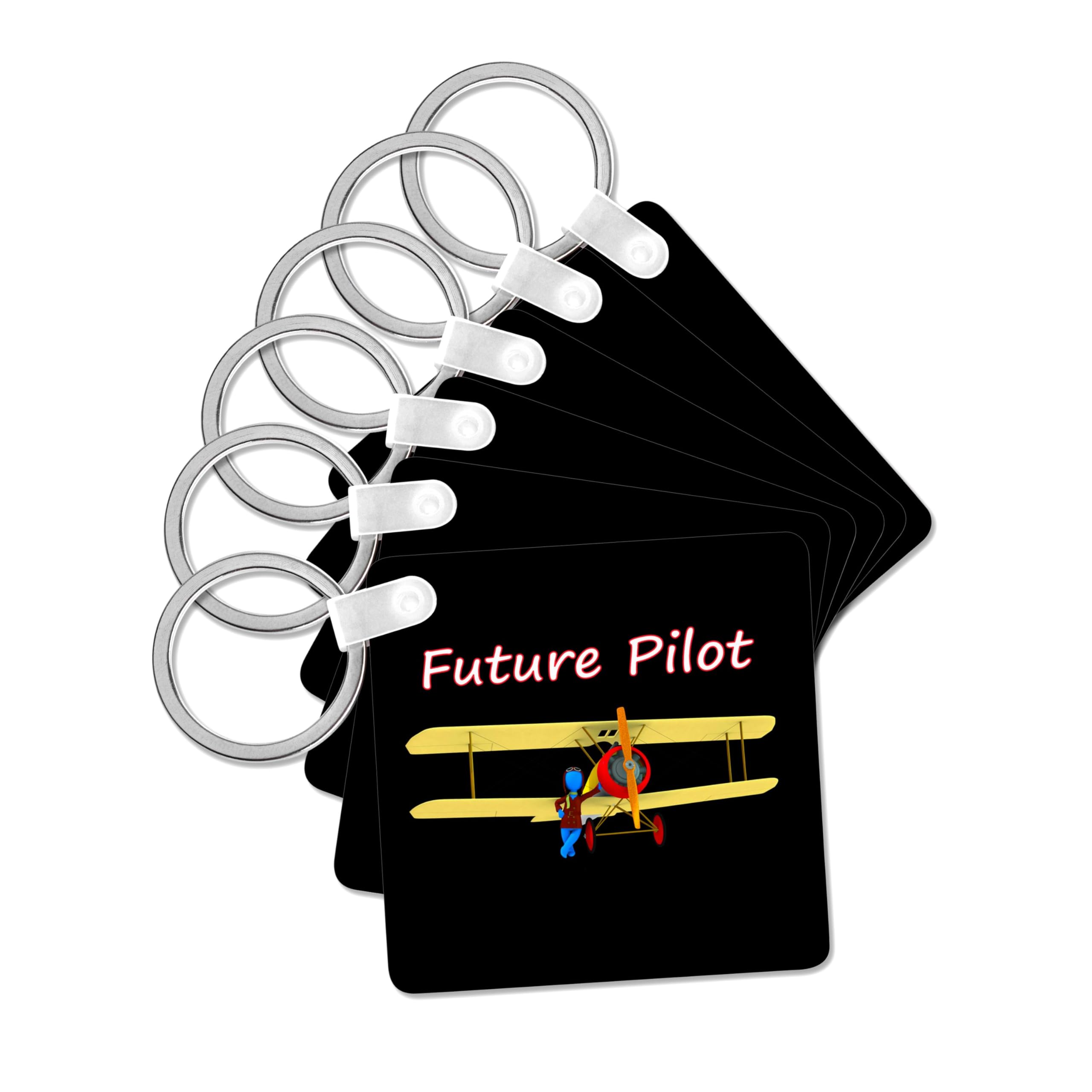 3dRose, Does your child dream of being a pilot, set of 6 Key Chains