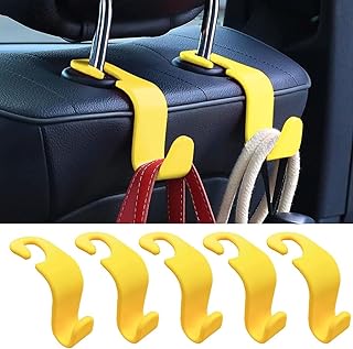 Car Seat Headrest Hook 5 pack, Multifunctional Auto Seatback Hook Storage Organizer, Vehicle Seat Hanger Holder for Purse ...