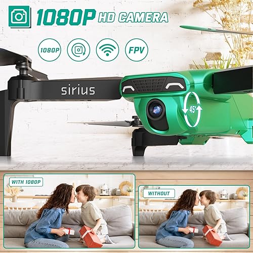 Miniatura 2 de Heygelo Dron con cámara para niños, mini drones HD 1080P para adultos principiantes, helicóptero plegable de control remoto, juguetes de Navidad