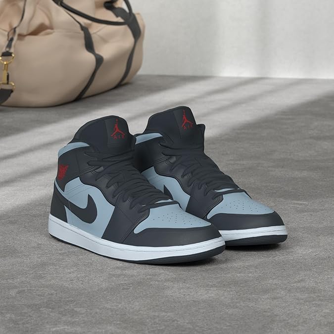 Amazon | Nike Air Jordan 1 Mid Mens Shoes (14, Black/Gym Red