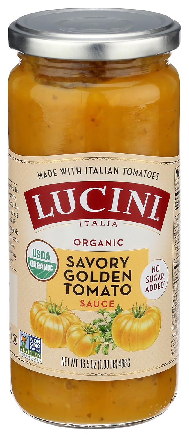 LUCINI Organic Savory Golden Tomato Pasta Sauce, 16.5 OZ