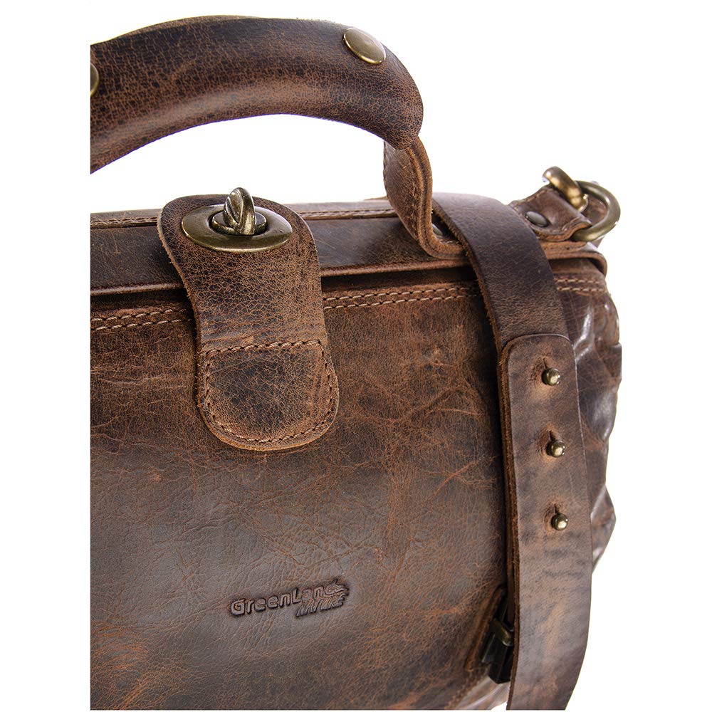 Greenland Nature Arztkoffer Doktorkoffer Arzttasche Doktortasche Hebammentasche Doc Case Koffer Natur/beige oder braun aus feinstem Leder - Geschenkset