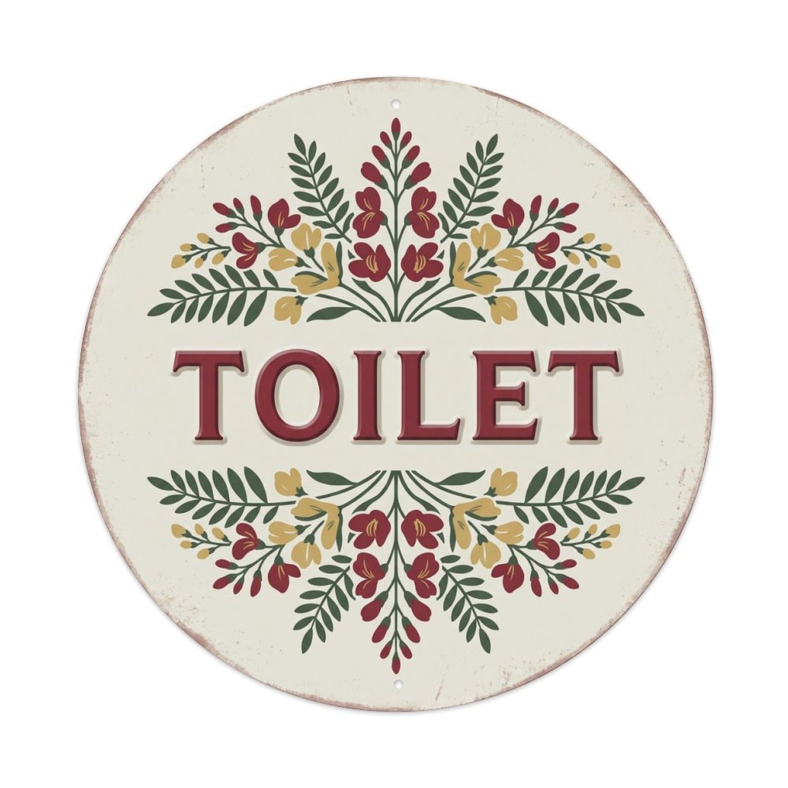 Okahys 8X8inch(20X20cm) Toilet(Wc) Signage Acacia Flowers Vintage Metal Tin Sign