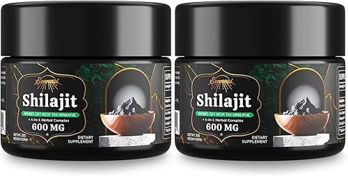 Resina Shilajit pura del Himalaya de 600 mg - Suplemento Shilajit con ácido fúlvico y más de 85 minerales traza para energía, inmunidad, poder