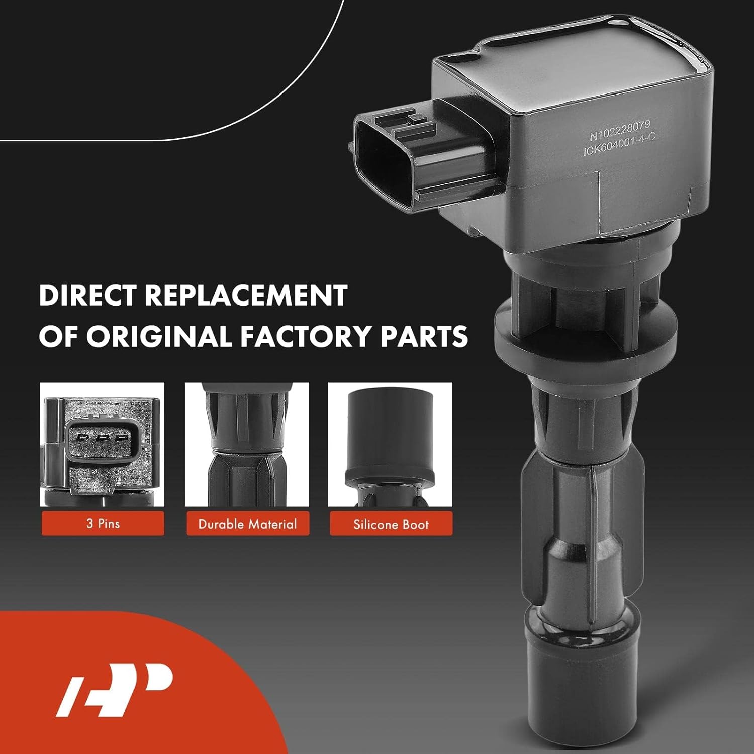 A-Premium Ignition Coils and Spark Plugs Kits Compatible with Mazda 5 2008-2010 2012-2015, 2.3L 2.5L 4-PC Set