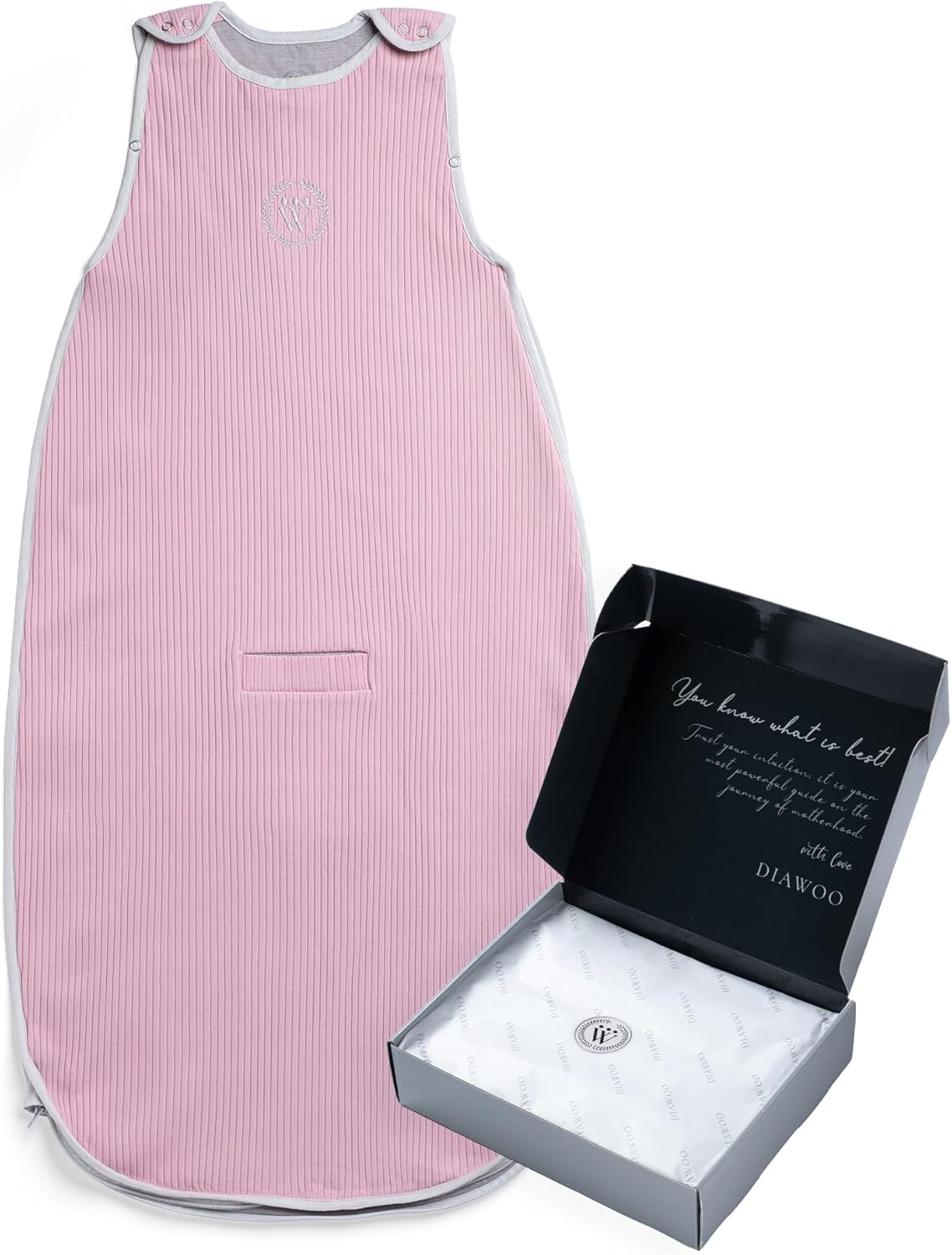 4 Season Baby Sleep Sack–Merino Wool&Organic Cotton–Adjustable Sleeping Bag (2–36 Months) with Two-Way Zipper& Belt Slot