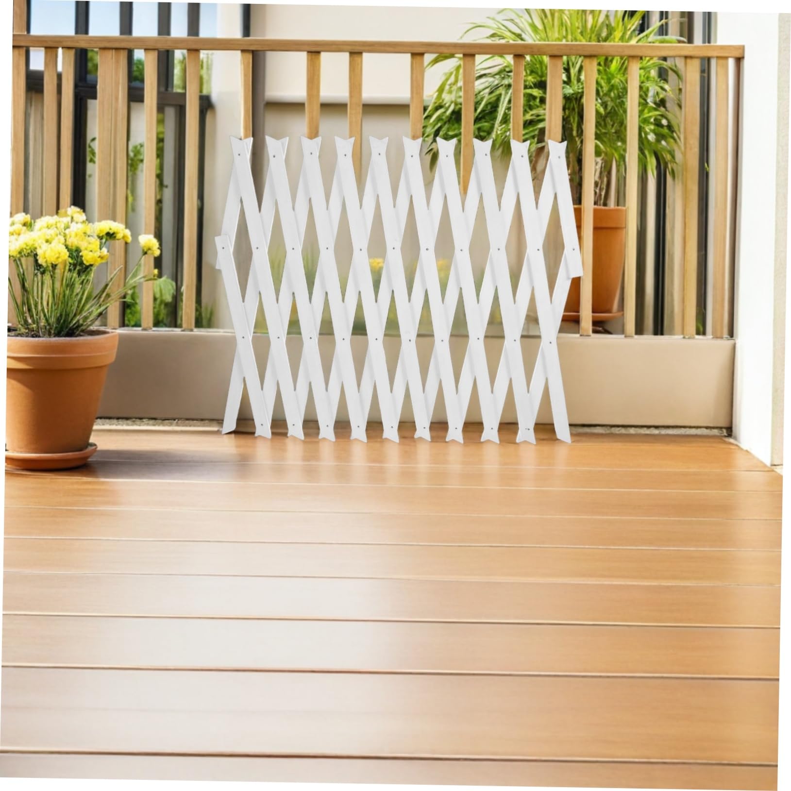 TOYANDONA Enrejado de Madera White Diseño Ajustable y Ahorra Espacio para Plantas Trepadoras para Extensible Adecuado para Montaje en Paredes Interiores y Exteriores