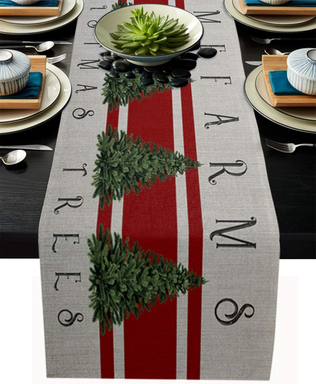 Linen Burlap Table Runner Christmas Kitchen Table Runners