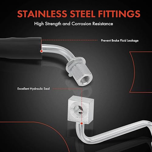 Miniatura 4 de A-Premium Manguera hidráulica de freno del acompañante  Compatible con modelos Ford y Lincoln Flex, Taurus, MKS, MKT, Police Interceptor Sedan,
