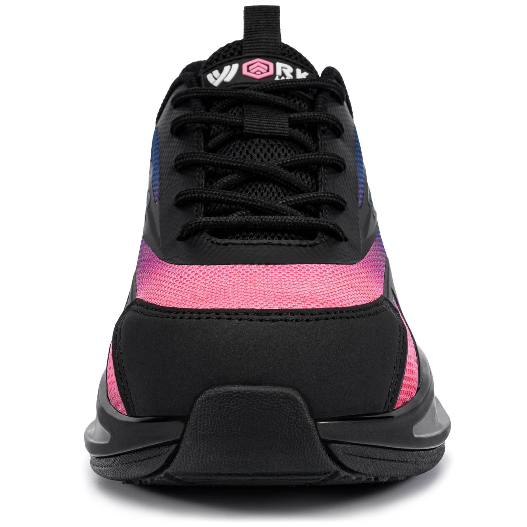 LARNMERN Zapatos de Seguridad Mujer Zapatillas de Seguridad Amortiguación Ligeros Comodidad Transpirabilidad Moda Zapatos de Trabajo(Azul Rosa,36EU)